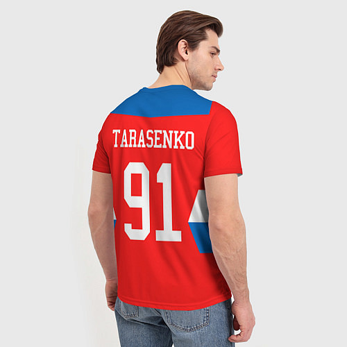 Мужская футболка Сборная РФ: #91 TARASENKO / 3D-принт – фото 4