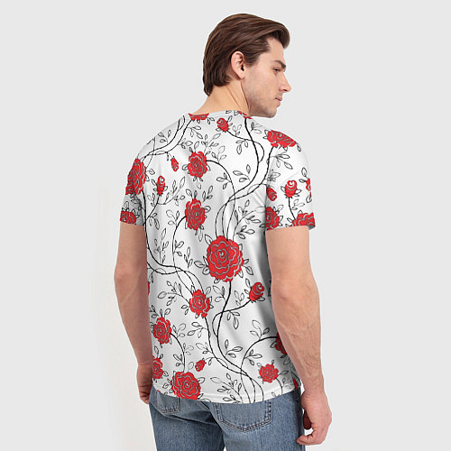Мужская футболка Плетение из розочек / 3D-принт – фото 4