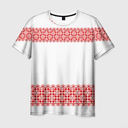 Мужская футболка Славянский орнамент (на белом)