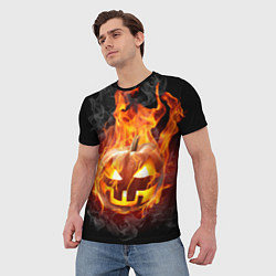 Футболка мужская Огненная стихия хэллоуин, цвет: 3D-принт — фото 2