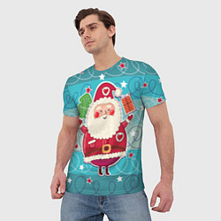 Футболка мужская Дед мороз с подарками, цвет: 3D-принт — фото 2