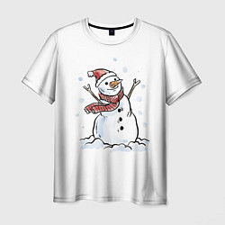 Футболка мужская Снеговик, цвет: 3D-принт