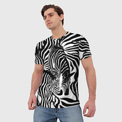 Футболка мужская Полосатая зебра, цвет: 3D-принт — фото 2