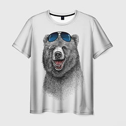 Футболка мужская Счастливый медведь, цвет: 3D-принт
