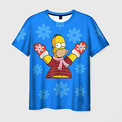 Мужская футболка Новогодний Гомер