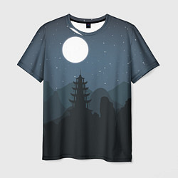 Мужская футболка Ночная пагода