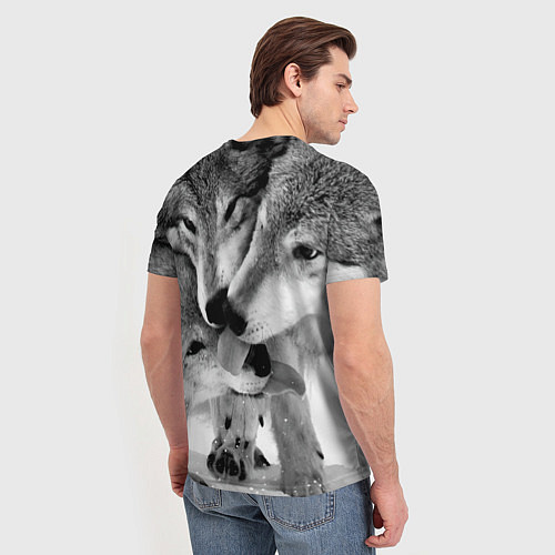 Мужская футболка Волчья семья / 3D-принт – фото 4