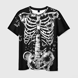 Мужская футболка Floral Skeleton