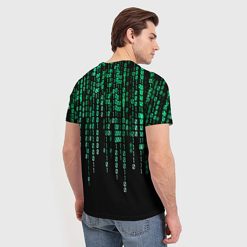 Мужская футболка Цифровой поток из матрицы / 3D-принт – фото 4