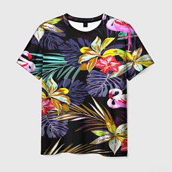 Мужская футболка Тропический фламинго