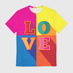 Мужская футболка Love three-dimensional letters