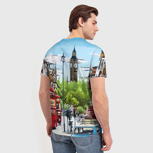 Мужская футболка Улицы Лондона -Big Ben / 3D-принт – фото 4