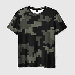 Мужская футболка Камуфляж пиксельный: черный/серый