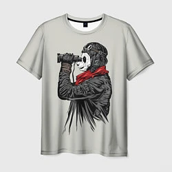 Мужская футболка Панда танкист