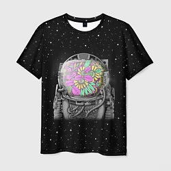 Мужская футболка Цветочный астонавт