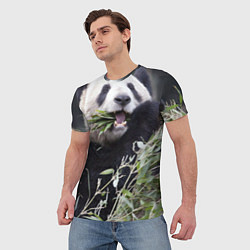 Футболка мужская Панда кушает, цвет: 3D-принт — фото 2