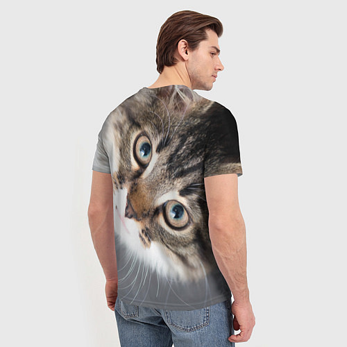 Мужская футболка Кошачий взгляд / 3D-принт – фото 4