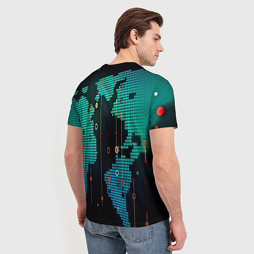 Мужская футболка Digital world / 3D-принт – фото 4