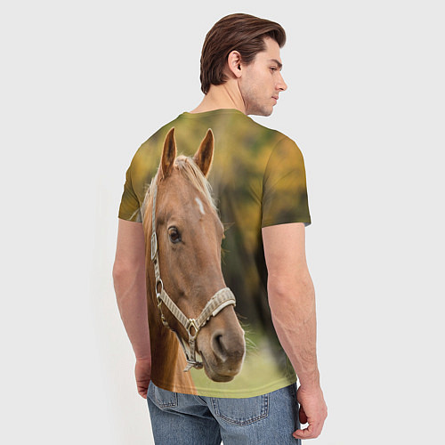 Мужская футболка Взгляд лошади / 3D-принт – фото 4