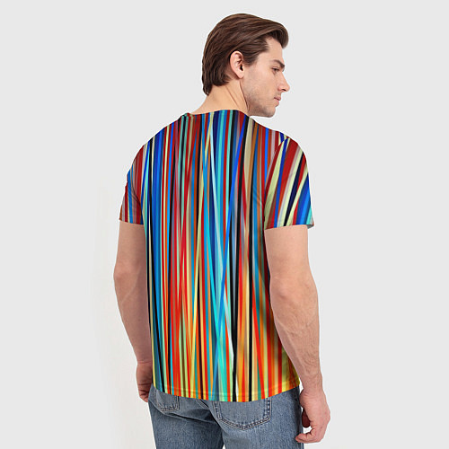 Мужская футболка Colored stripes / 3D-принт – фото 4