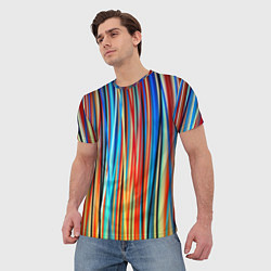 Футболка мужская Colored stripes, цвет: 3D-принт — фото 2