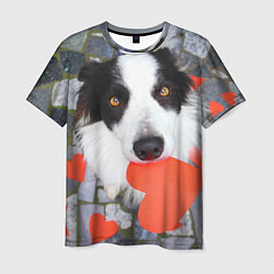 Мужская футболка Влюбленный щенок