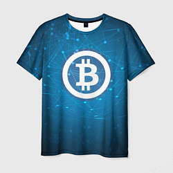 Футболка мужская Bitcoin Blue, цвет: 3D-принт