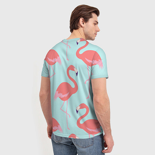 Мужская футболка Розовые фламинго / 3D-принт – фото 4