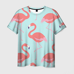 Мужская футболка Розовые фламинго
