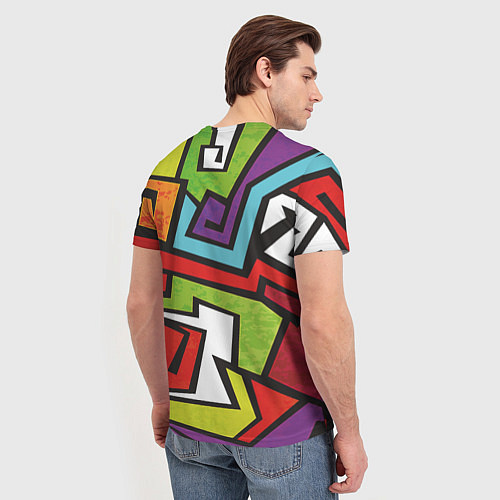 Мужская футболка Цветные граффити / 3D-принт – фото 4