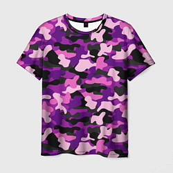 Мужская футболка Камуфляж: фиолетовый/розовый