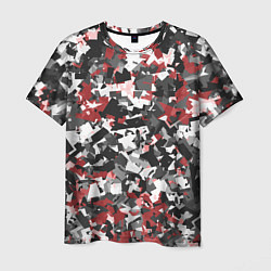 Мужская футболка Камуфляж: серый/красный