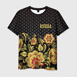 Мужская футболка Russia: black edition