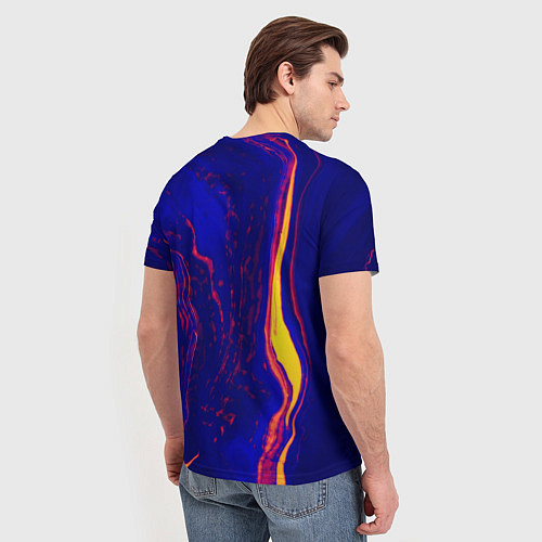 Мужская футболка Ультрафиолетовые разводы / 3D-принт – фото 4