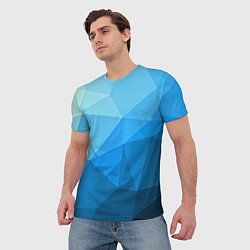 Футболка мужская Geometric blue, цвет: 3D-принт — фото 2