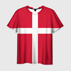 Футболка мужская Флаг Дании, цвет: 3D-принт