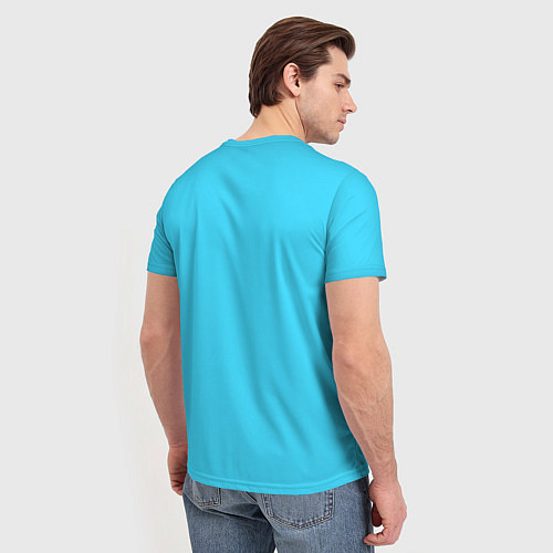 Мужская футболка Эмодзи / Смайл (голубой цвет) / 3D-принт – фото 4