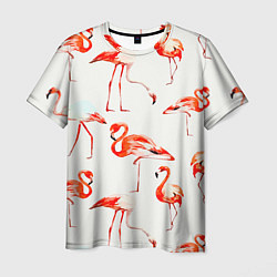 Мужская футболка Оранжевые фламинго