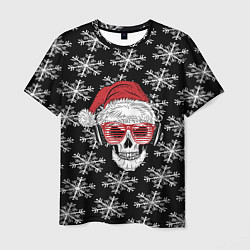 Футболка мужская Santa Skull хипстер, цвет: 3D-принт