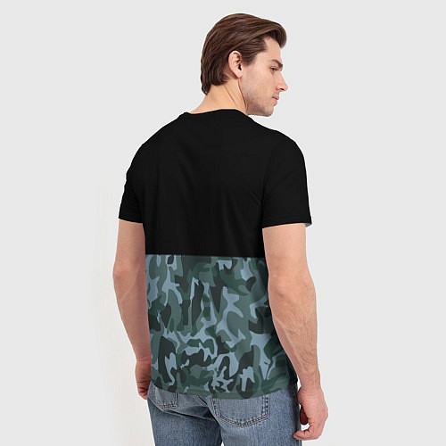 Мужская футболка Камуфляж: черный/синий / 3D-принт – фото 4
