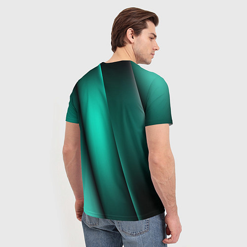 Мужская футболка Emerald lines / 3D-принт – фото 4