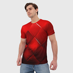 Футболка мужская Red squares, цвет: 3D-принт — фото 2