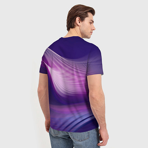Мужская футболка Фиолетовые Волны / 3D-принт – фото 4