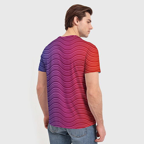 Мужская футболка Цветные волны / 3D-принт – фото 4