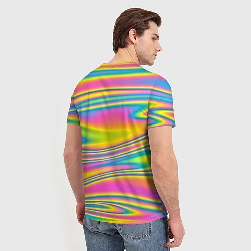 Мужская футболка Абстрактные разводы цвета / 3D-принт – фото 4