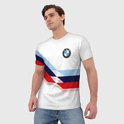 Футболка мужская BMW БМВ WHITE, цвет: 3D-принт — фото 2