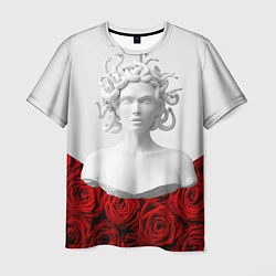 Мужская футболка Унисекс / Snake roses girl