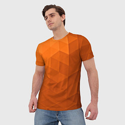 Футболка мужская Orange abstraction, цвет: 3D-принт — фото 2