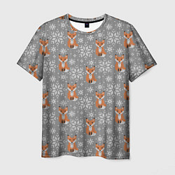 Мужская футболка Зимние лисицы