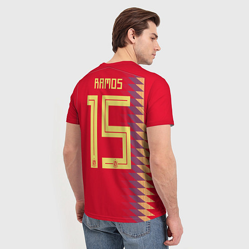 Мужская футболка Сборная Испании: Рамос ЧМ 2018 / 3D-принт – фото 4